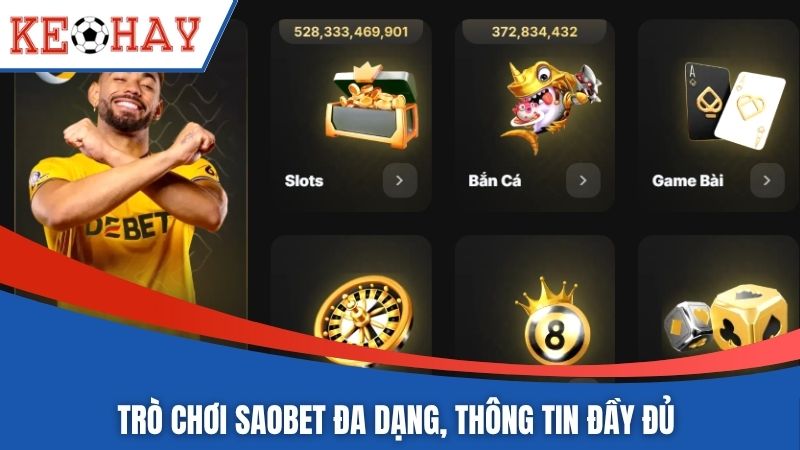 Trò chơi SAOBET đa dạng, thông tin đầy đủ 